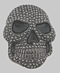 Vintage Skull Belt Buckle Men Pirate Halloween Skeleton Cosplay Bling Gunmetal