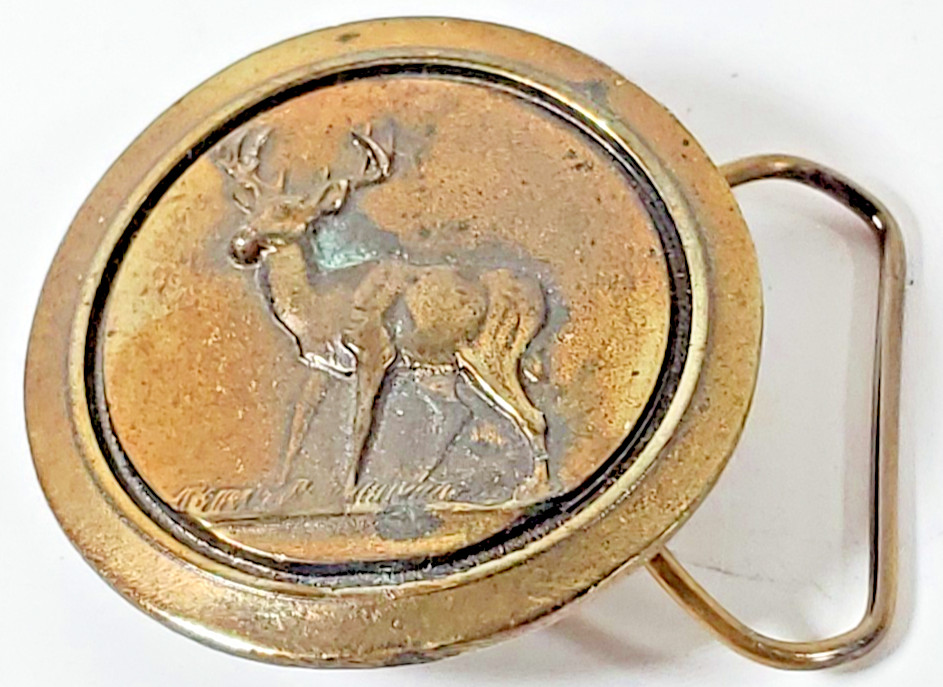 Great American Belt Buckle Deer 2.5in Limited Edition c1977 Serial Number 519