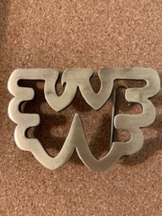 Waylon Jennings Flying W BRASS Belt Buckle Solid Metal