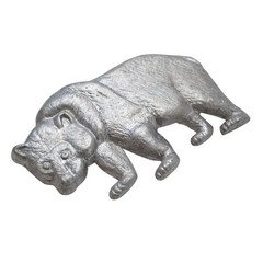 Vintage Pewter Grizzly Bear Belt Buckle Detailed Walking Wildlife Western Lodge
