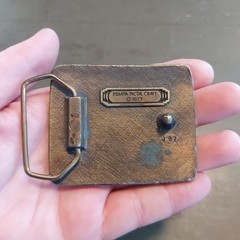 Vintage 1977 Indiana Metal Craft Deer Buck Belt Buckle Brass Rectangle 3×2.5