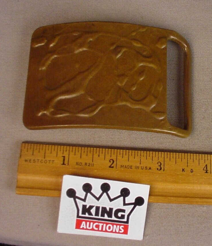 Vintage Men&rsquo;s Metal Belt Buckle 1970&rsquo;s Oden Solid Bronze Abstract Art Design