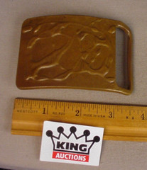 Vintage Men&rsquo;s Metal Belt Buckle 1970&rsquo;s Oden Solid Bronze Abstract Art Design