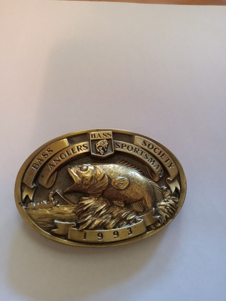 Vintage Bass Anglers Sportsman Society 3D Belt Buckle 1993