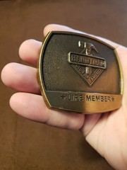 Handyman Club of America Life Member Brass Hammer Belt Buckle 1996