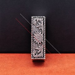 39mm Engraved Western Flower Silver Equestrian Bridle Halter Belt Buckle Set 3pc