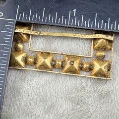 Vintage Czech Buckle Paste Stone Gold Tone