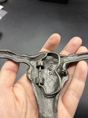 Vtg Large Ox Bull Longhorn Skull Western Cowboy Brass Belt Buckle 6 3/8”L Heavy