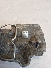 Vintage 1977 Cutout Bergamot Semi Trailer Belt Buckle Truck Driver Rig USA Y-38