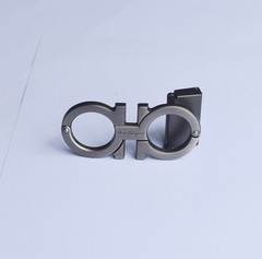 Salvatore Ferragamo gunmetal grey Gancini Belt Buckle for 34-35mm leather belt