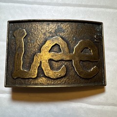 Vintage 1980s Lee Jeans Brass Belt Buckle