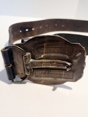 VTG GANDER MOUNTAIN « THE RIGHT TO KEEP & BEAR ARMS » BUCKLE AND LEATHER BELT-1975