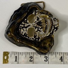 Skull Belt Buckle Grim Reaper Diamond (faux) Encrusted Bad A$$