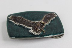 1978 Great American Belt Buckle Company H504 Embossed Eagle w/Green Background