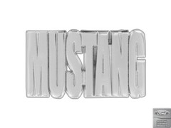 Ford Mustang Block Letters Chrome Brass Belt Buckle
