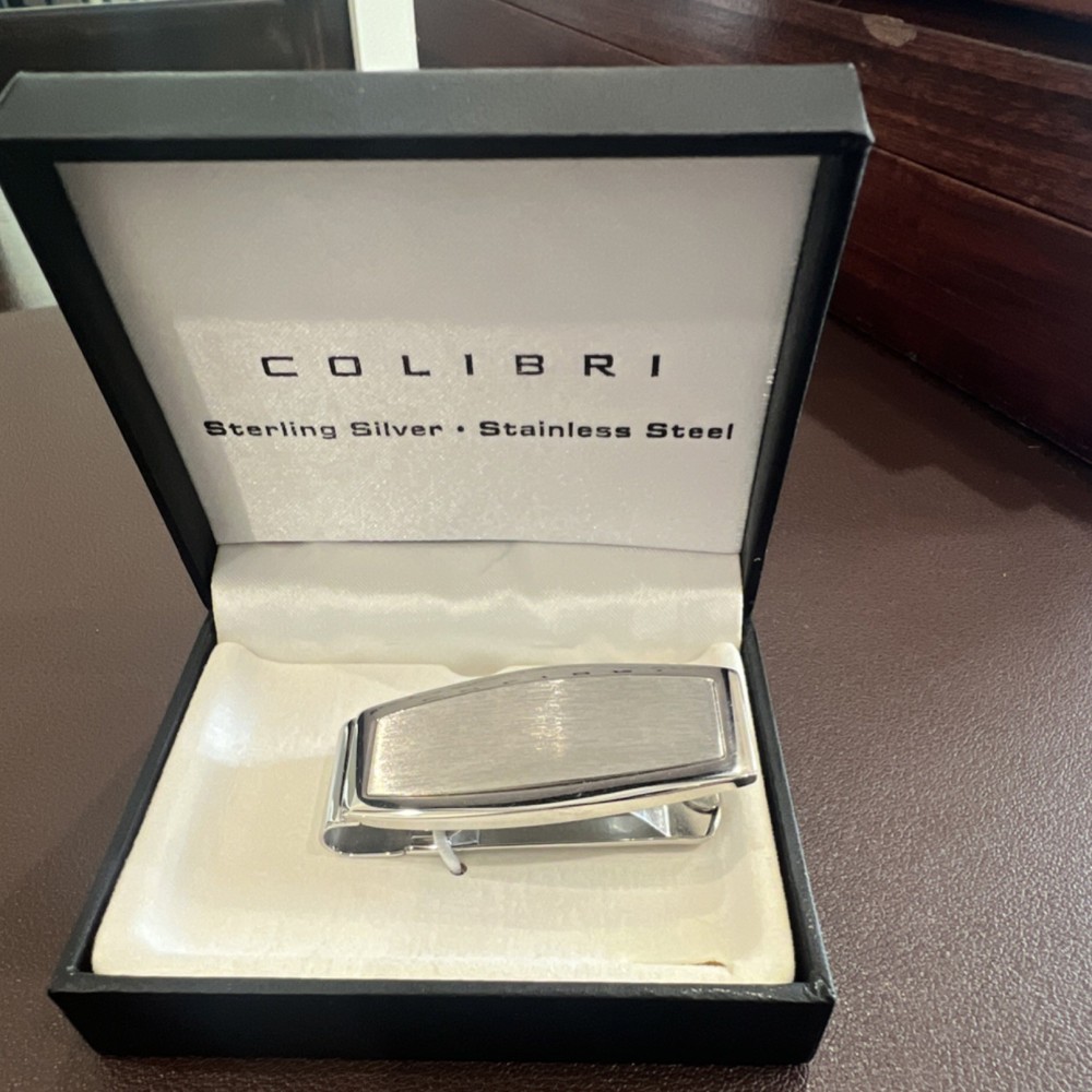 Colibri Sterling Silver Stainless Steel Men&rsquo;s money clip