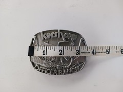 Vintage Kershaw Officer Ranch Fine Pewter Belt Buckle Made In USA # 11882