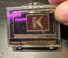 Men’s Buxton Buckle X Change Insert Monogram Letter K Vintage Original Package