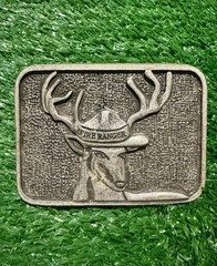 Forest Fire Park Ranger Fireman Firefighter Elk Deer Belt Buckle
