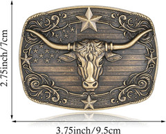 Cowboy Belt Buckle for Men Western Cowgirl Rodeo Longhorn Bull Belt Buckles