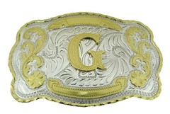Initial G Belt Buckle US American costume Alphabet Letter Monogram Western Men]s