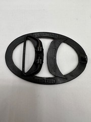 ESTATE BLACK METAL HURLEY LOGO SIGNED OVAL MEN WOMEN UNISEX BELT BUCKLE