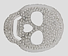 Skull Belt Buckles Men Women Rhinestones Vintage Silver Metal Pirate Skeleton