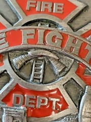 VINTAGE FIRE FIGHTER BELT BUCKLE FIRE DEPT. PEWTER R-92 America&rsquo;s Heroes EUC!