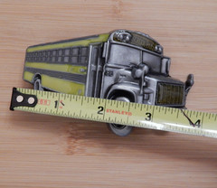NEW!! School Bus Yellow 3D Bus Driver Metal Belt Buckle Enamel Inlay