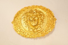 Gold Tone Medusa Head Belt Buckle