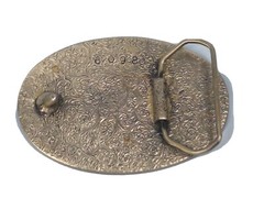 Flying Ducks Western Heavy Oval Painted Silver 3.5 X 2.5 inches Belt Buckle
