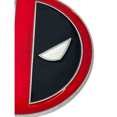 Marvel Deadpool Belt Buckle Mens OS Red Black Enamel Logo Round 3in Comic Core