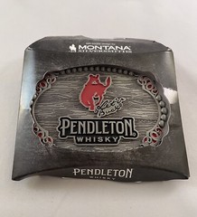 Pendleton Whisky 2023 “Let’er Buck” Belt Buckle- Montana Silversmiths- New