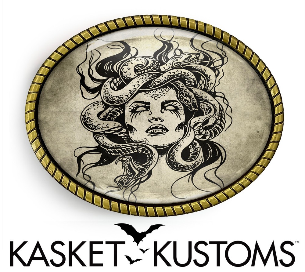 Medusa Belt Buckle – Greek Mythological Monster Handmade Buckle – 16