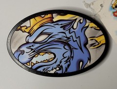 Crowned Cat 4&Prime; BELT BUCKLE Oval, Fly Fresh