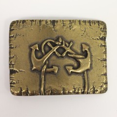 Double Anchor Belt Buckle, Antique Brass Belt Buckle for 4cm Interchangeable Belt