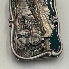 Vintage 1984 Bergamot Brass Works Steam Train Locomotive Belt Buckle U-149 USA