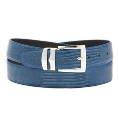 Concitor Men&rsquo;s Bonded Leather Belt NAVY BLUE LIZARD Skin 41-42, Navy Blue