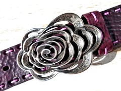Belt buckle flower rose silver flowers removable belt buckle buckle 4 cm