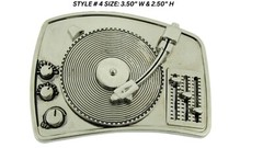 DISCO MENS ROCK REBEL Retro Turntable Belt Buckles Blaster Radio Dj Ghetto Music