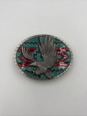 masterpiece belt buckle BA-499 eagle Attacking Nice Enamel Background