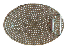 BLING BELT BUCKLE ICED OUT 602 RHINESTONES SILVER METAL HIP ROCK MUSIC NEW BULKY