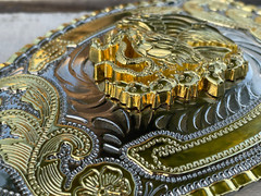 Large Mexican Emblem Western Belt Buckle, Hebilla Mexicana