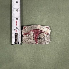 Vintage 1984 Siskiyou Railroads Built America Pewter Belt Buckle Train USA Made