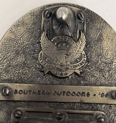 1980s vintage SOUTHERN OUTDOORS belt buckle SOLD BRASS made in USA western