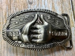 Thumb Wrestling All-Star Champion Trophy Award Belt Buckle New Condition