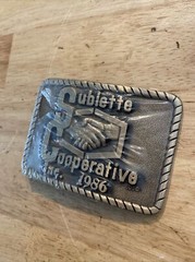 CO-OP Belt Buckle Collector METAL Man Cave Original Farm Ranch Cowboy Patina