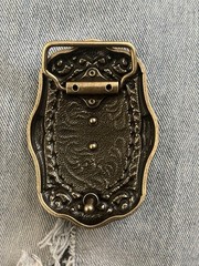 New Aged Gold and Black Western Bull Head Belt Buckle