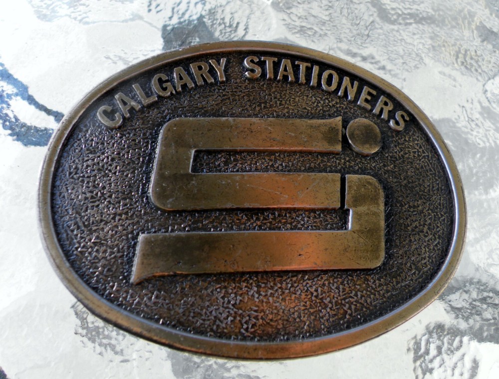 CALGARY STATIONERS BELT BUCKLE 3&Prime; by 2 1/4&Prime;