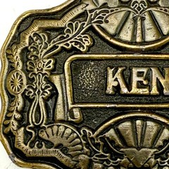 Ken Brass Belt Buckle Vintage 70s Personalized Name Boho Hippie Western Cowboy